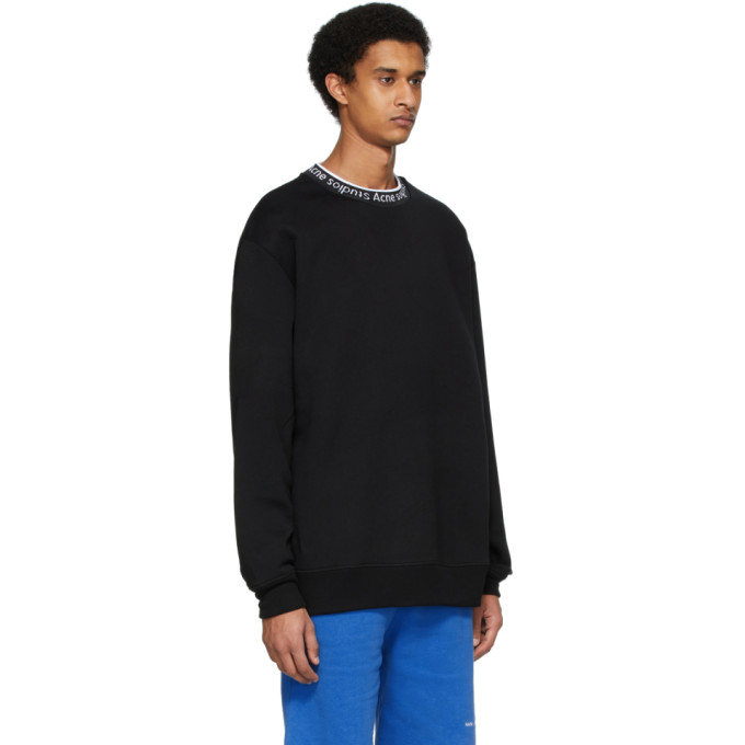 ACNE STUDIOS ACNE STUDIOS BLACK LOGO NECK SWEATSHIRT