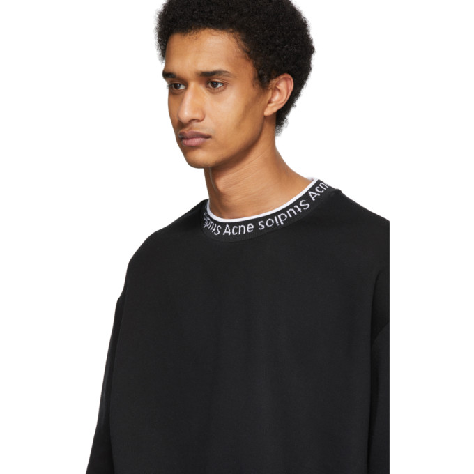 ACNE STUDIOS ACNE STUDIOS BLACK LOGO NECK SWEATSHIRT