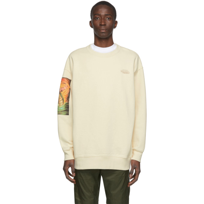 Acne Studios Monster In My Pocket Printed Fleece-back Cotton-jersey Sweatshirt In Champbeige