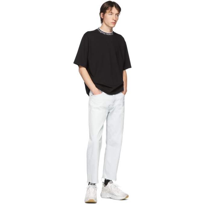 ACNE STUDIOS ACNE STUDIOS BLACK LOGO NECK T-SHIRT