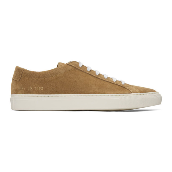 COMMON PROJECTS COMMON PROJECTS TAN SUEDE ACHILLES LOW SNEAKERS