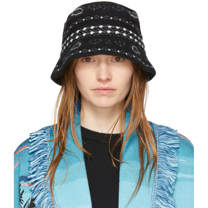 ALANUI ALANUI BLACK BANDANA BUCKET HAT