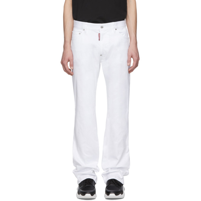 Dsquared2 白色 Boot Cut 牛仔裤 In 100 White