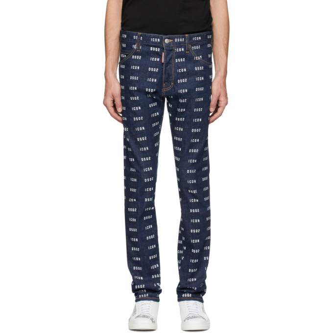 DSQUARED2 DSQUARED2 BLUE COOL GUY LOGO JEANS