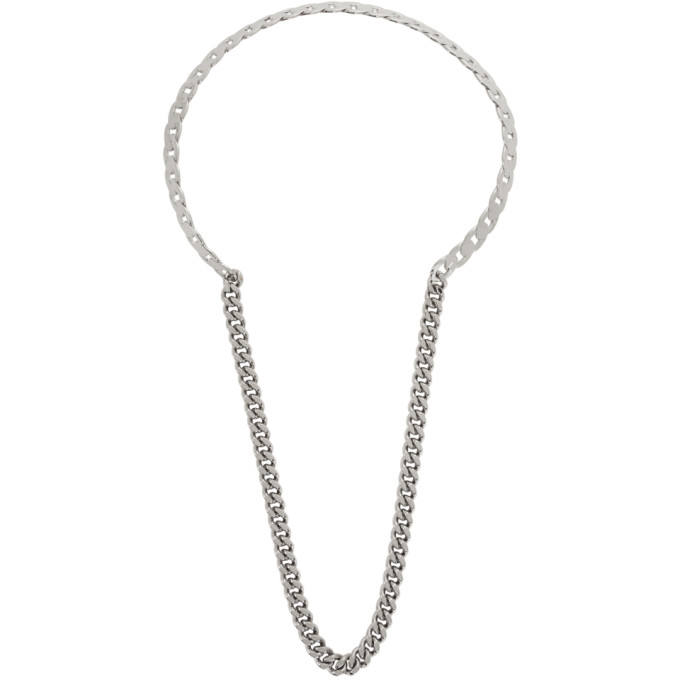 MAISON MARGIELA MAISON MARGIELA SILVER DROP CHAIN NECKLACE