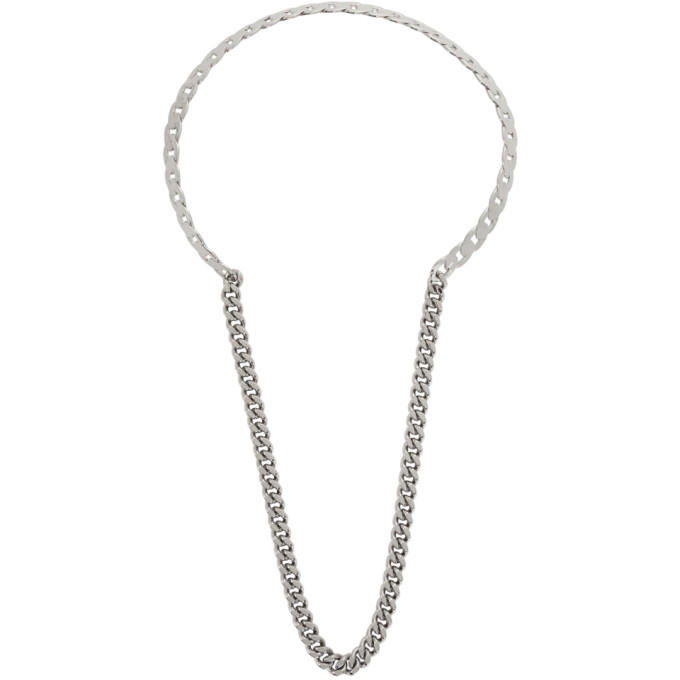 Maison Margiela Silver Drop Chain Necklace In 951 Silver