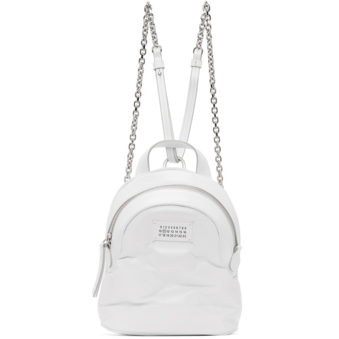 MAISON MARGIELA MAISON MARGIELA WHITE MINI GLAM SLAM BACKPACK