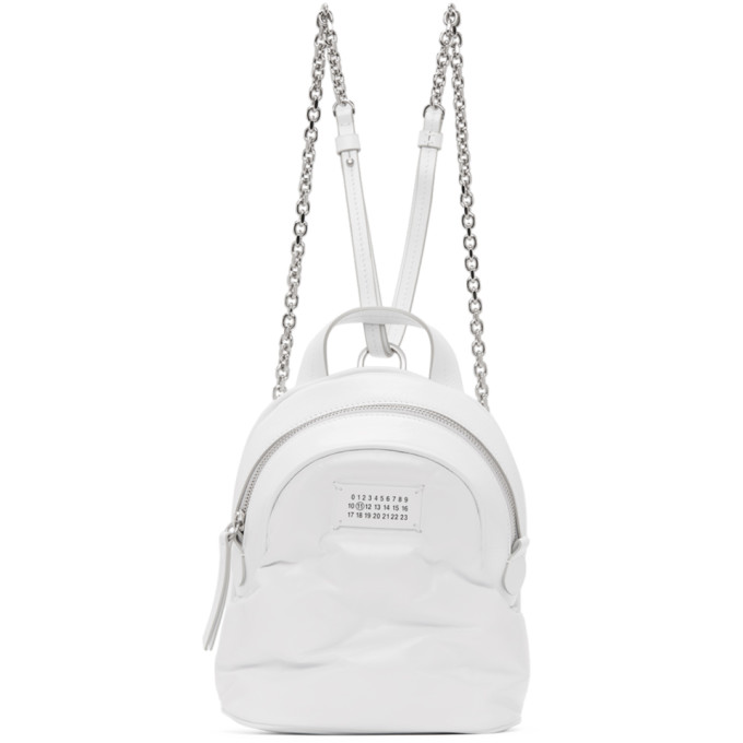 MAISON MARGIELA MAISON MARGIELA WHITE GLOSSED GLAM SLAM BACKPACK