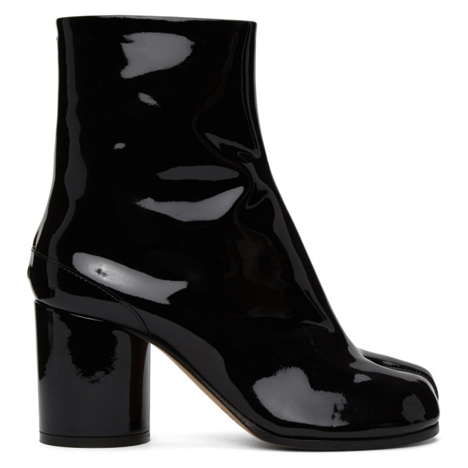 MAISON MARGIELA MAISON MARGIELA BLACK PATENT TABI BOOTS