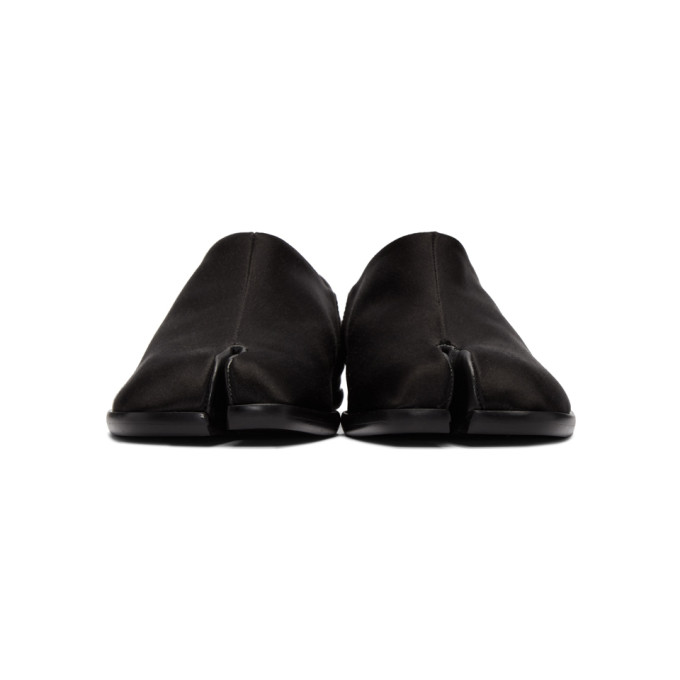 MAISON MARGIELA MAISON MARGIELA BLACK SATIN TABI BABOUCHE LOAFERS