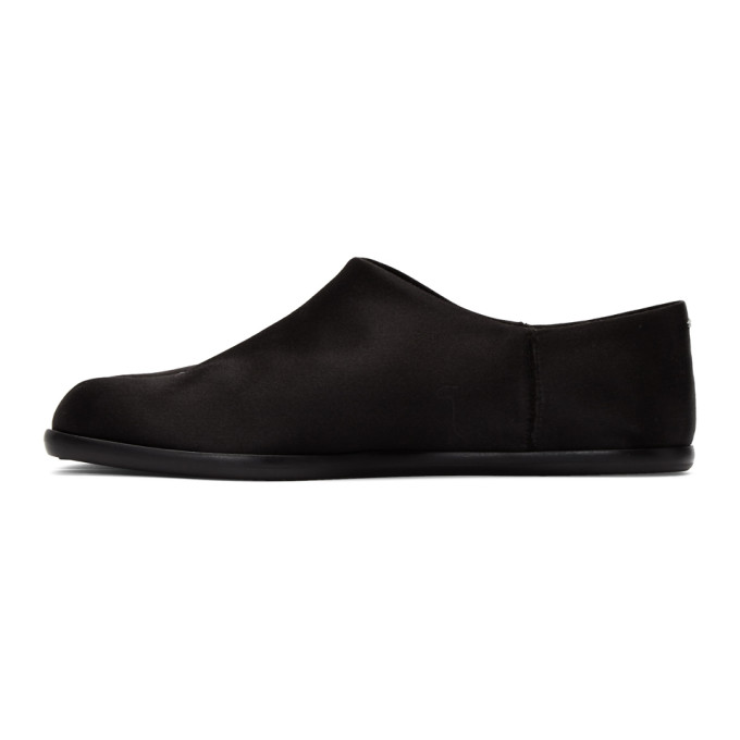 MAISON MARGIELA MAISON MARGIELA BLACK SATIN TABI BABOUCHE LOAFERS