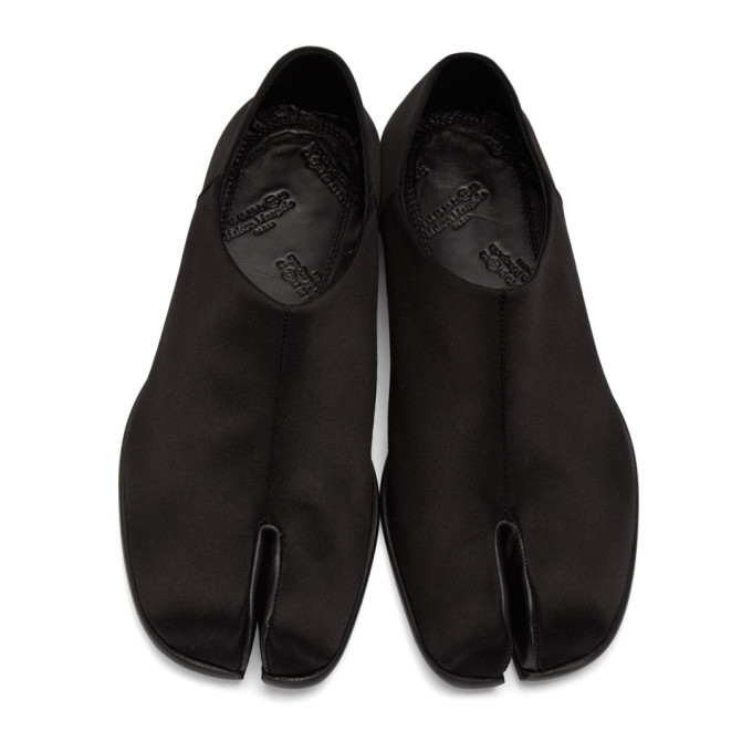 MAISON MARGIELA MAISON MARGIELA BLACK SATIN TABI BABOUCHE LOAFERS
