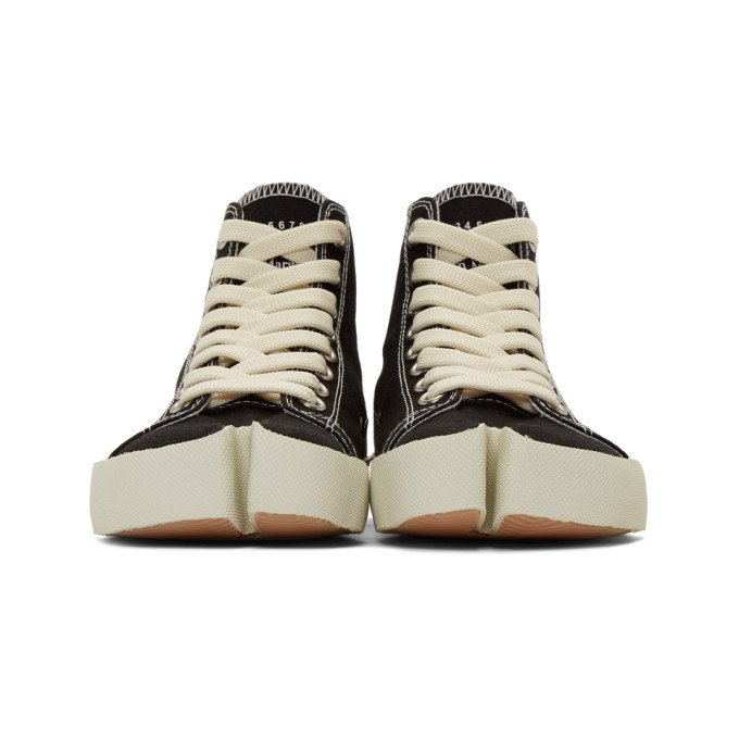 MAISON MARGIELA Black Canvas Tabi High-Top Sneakers