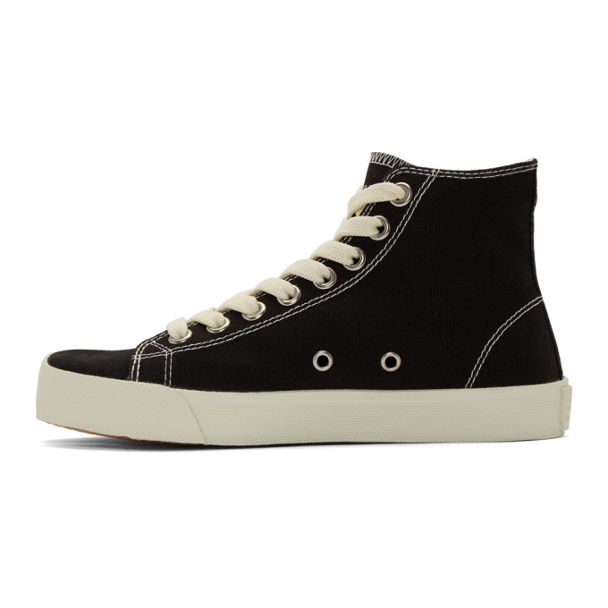 MAISON MARGIELA Black Canvas Tabi High-Top Sneakers