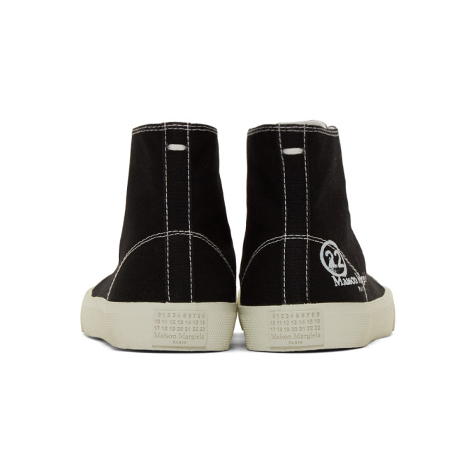 MAISON MARGIELA Black Canvas Tabi High-Top Sneakers