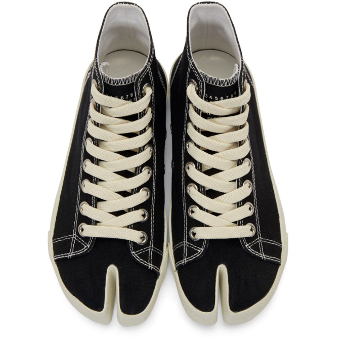 MAISON MARGIELA Black Canvas Tabi High-Top Sneakers