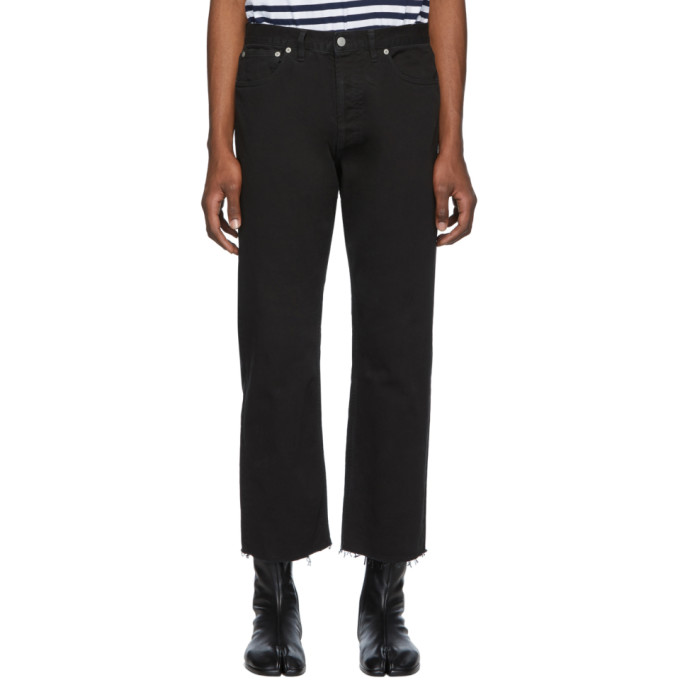 MAISON MARGIELA BLACK GARMENT-DYED JEANS