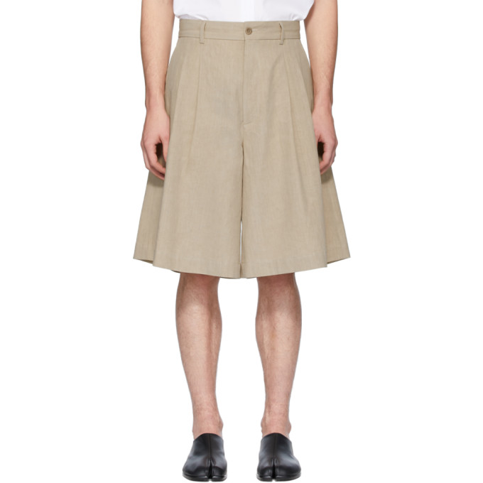 MAISON MARGIELA MAISON MARGIELA BEIGE LINEN CLOTH SHORTS