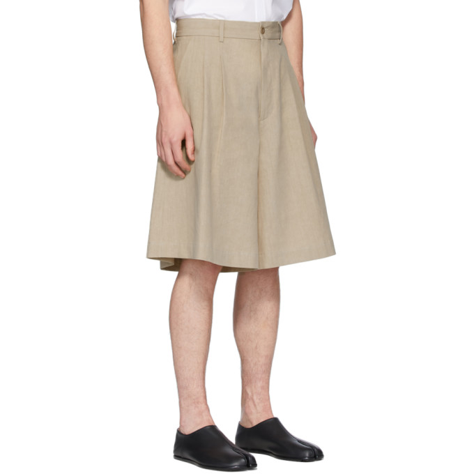 MAISON MARGIELA MAISON MARGIELA BEIGE LINEN CLOTH SHORTS