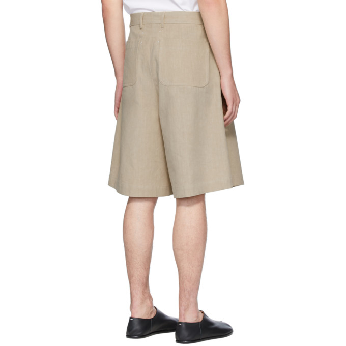 MAISON MARGIELA MAISON MARGIELA BEIGE LINEN CLOTH SHORTS