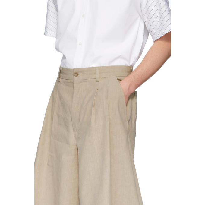 MAISON MARGIELA MAISON MARGIELA BEIGE LINEN CLOTH SHORTS