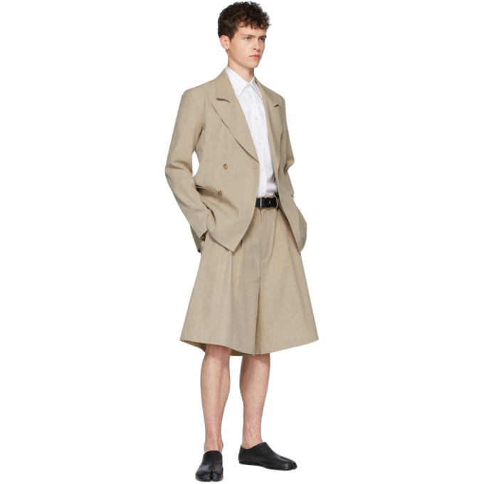 MAISON MARGIELA MAISON MARGIELA BEIGE LINEN CLOTH SHORTS