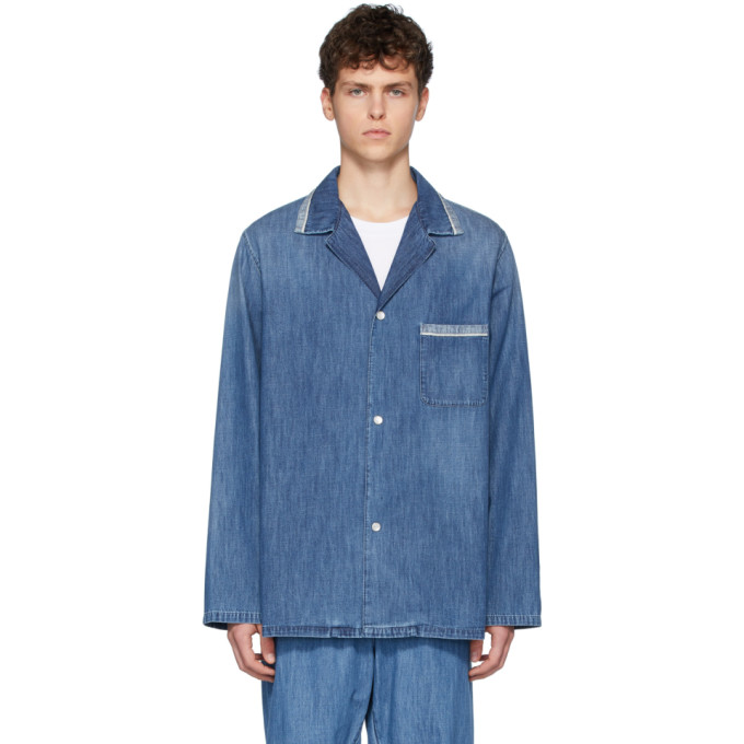 MAISON MARGIELA MAISON MARGIELA BLUE DENIM PYJAMA SHIRT JACKET