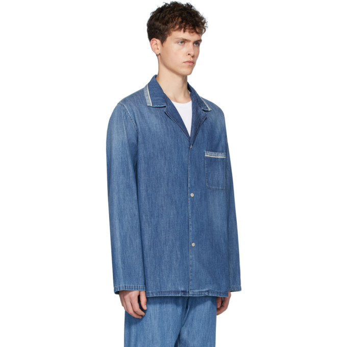 MAISON MARGIELA MAISON MARGIELA BLUE DENIM PYJAMA SHIRT JACKET