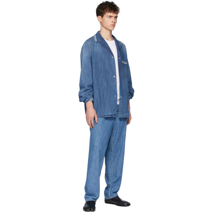 MAISON MARGIELA MAISON MARGIELA BLUE DENIM PYJAMA SHIRT JACKET