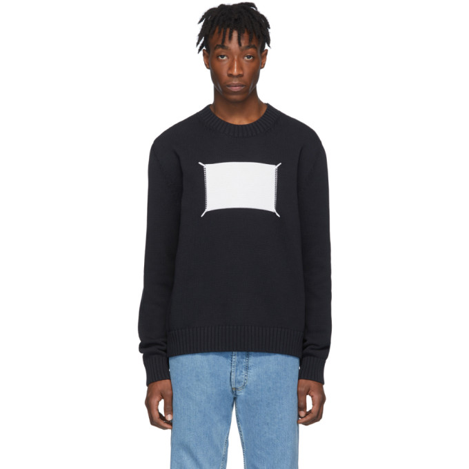 MAISON MARGIELA MAISON MARGIELA BLACK AND OFF-WHITE MEMORY OF LABEL jumper