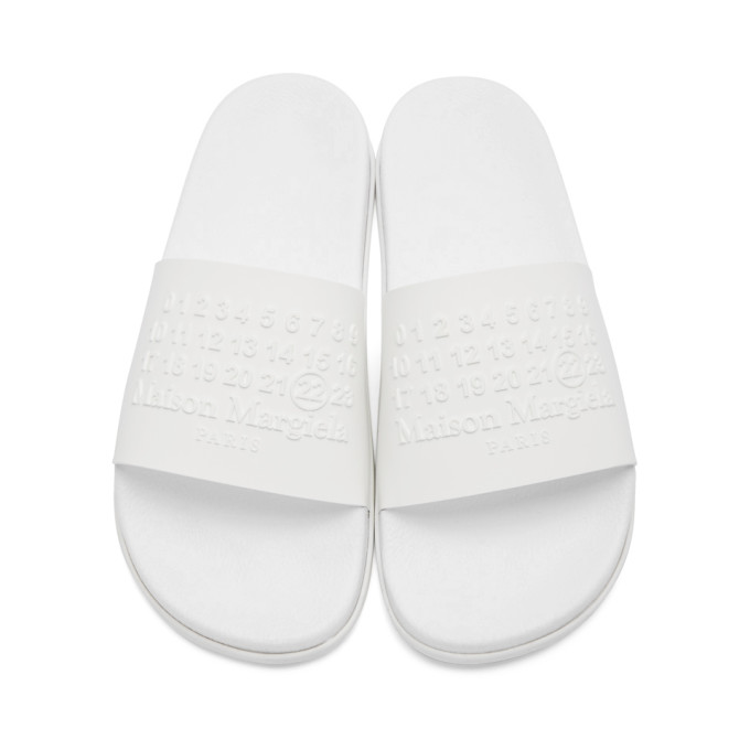 MAISON MARGIELA MAISON MARGIELA WHITE SHOWER SLIDE SANDALS