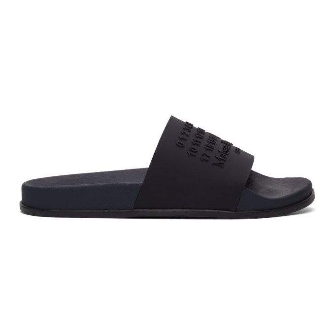 MAISON MARGIELA MAISON MARGIELA NAVY LOGO POOL SLIDES
