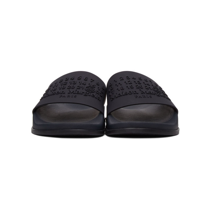 MAISON MARGIELA MAISON MARGIELA NAVY LOGO POOL SLIDES