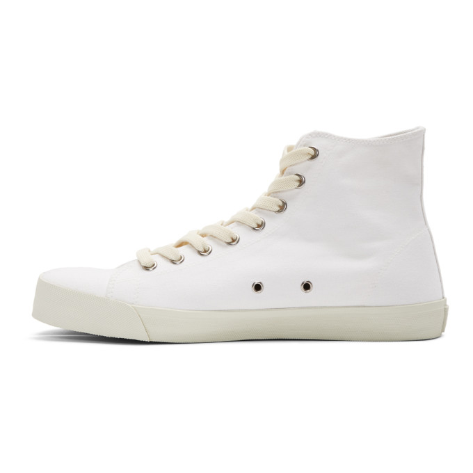 MAISON MARGIELA MAISON MARGIELA WHITE CANVAS TABI HIGH-TOP SNEAKERS
