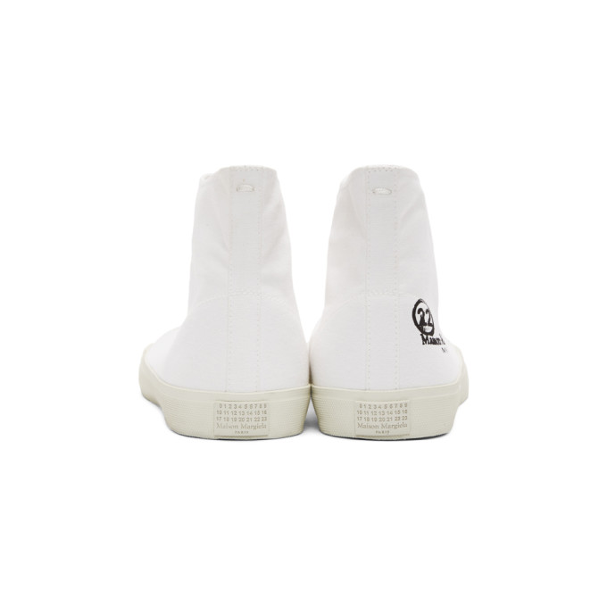 MAISON MARGIELA MAISON MARGIELA WHITE CANVAS TABI HIGH-TOP SNEAKERS