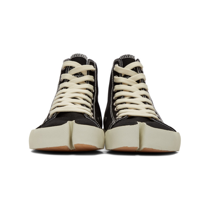 MAISON MARGIELA MAISON MARGIELA BLACK CANVAS TABI HIGH-TOP SNEAKERS