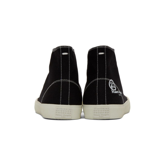MAISON MARGIELA MAISON MARGIELA BLACK CANVAS TABI HIGH-TOP SNEAKERS