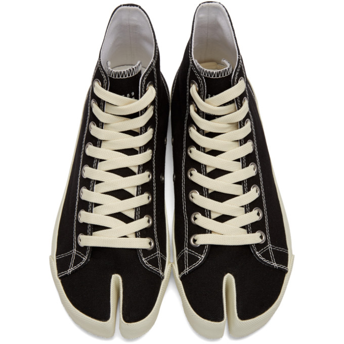 MAISON MARGIELA MAISON MARGIELA BLACK CANVAS TABI HIGH-TOP SNEAKERS