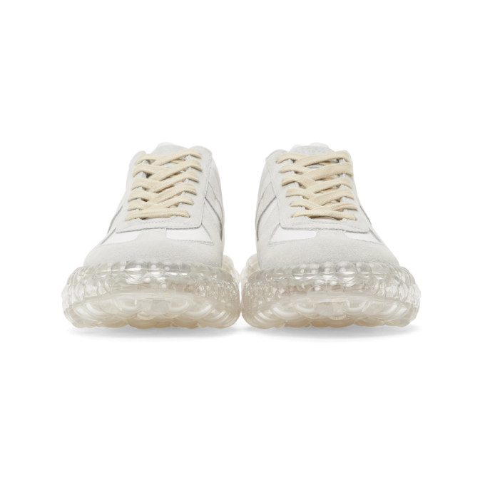 MAISON MARGIELA MAISON MARGIELA WHITE AND GREY CAVIAR REPLICA SNEAKERS