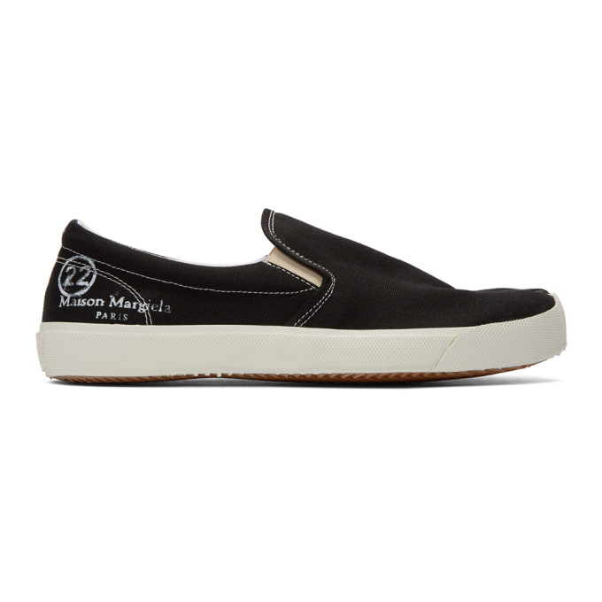 MAISON MARGIELA MAISON MARGIELA BLACK CANVAS TABI SLIP-ON trainers