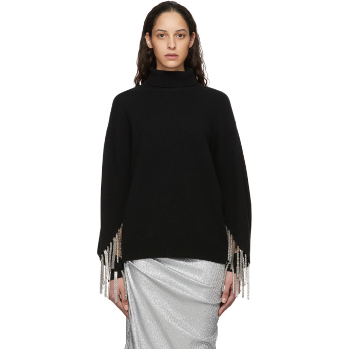 CHRISTOPHER KANE CHRISTOPHER KANE BLACK WOOL AND SILK MULTI CHAIN TURTLENECK