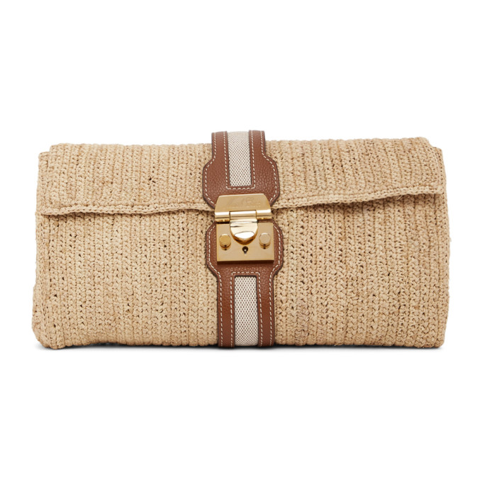 MARK CROSS MARK CROSS SSENSE EXCLUSIVE BEIGE AND BROWN SYLVETTE CLUTCH