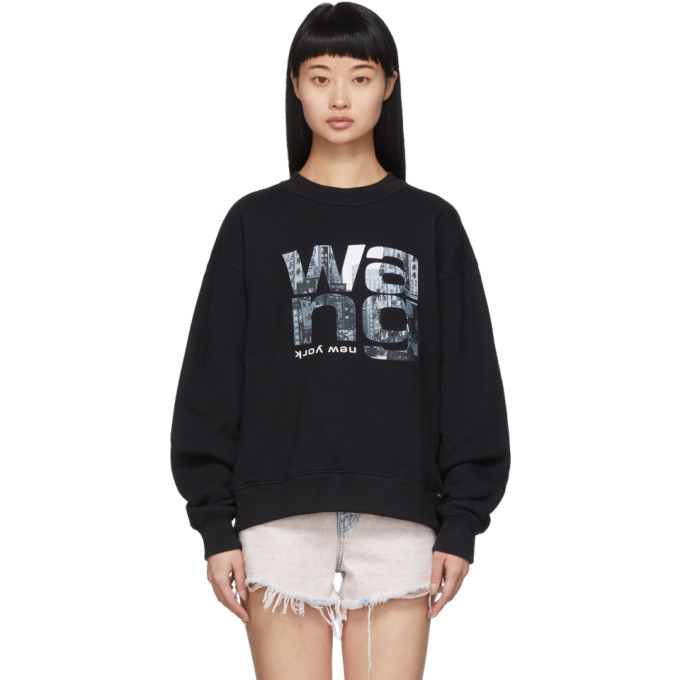 ALEXANDER WANG ALEXANDER WANG 黑色印花圆领套头衫