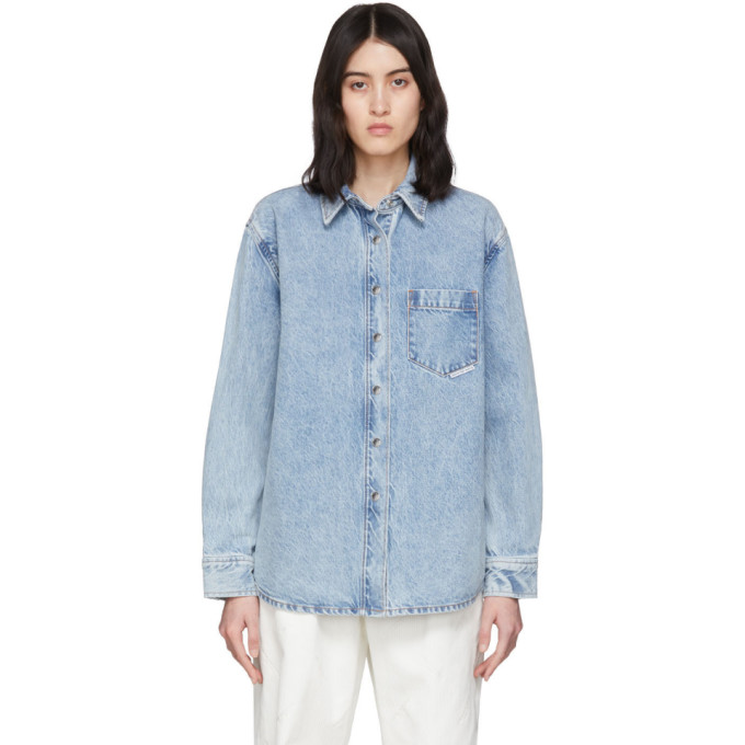 ALEXANDER WANG BLUE DENIM OVERSIZED SHIRT