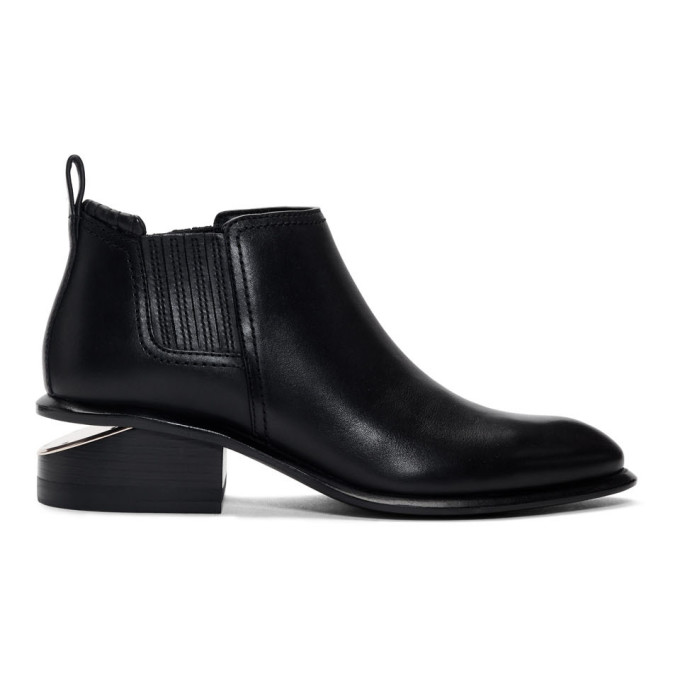 ALEXANDER WANG ALEXANDER WANG BLACK AND ROSE GOLD KORI BOOTS