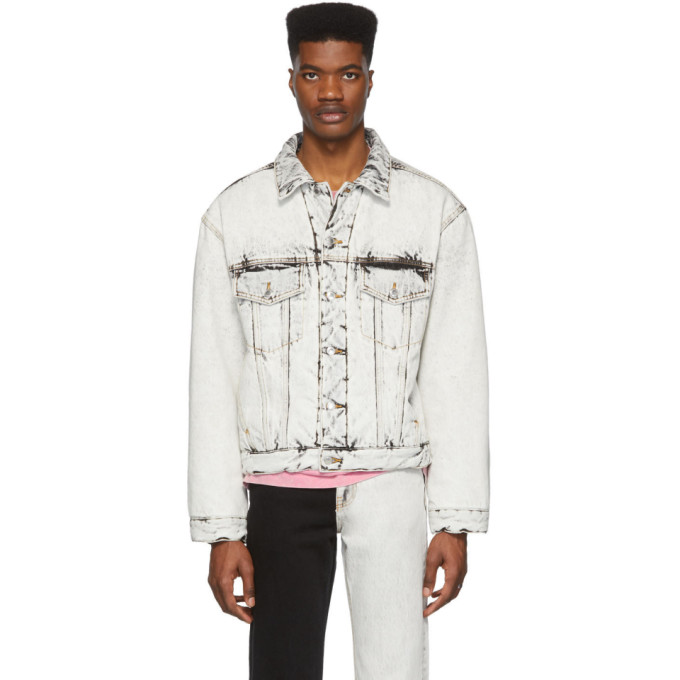 ALEXANDER WANG ALEXANDER WANG WHITE DENIM PADDED TRUCKER JACKET