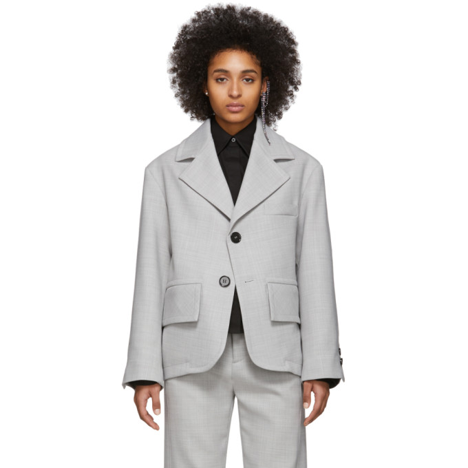 MM6 MAISON MARGIELA GREY OVERSIZED BLAZER