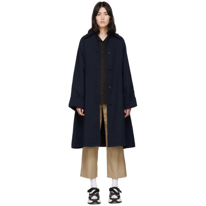 MM6 MAISON MARGIELA MM6 MAISON MARGIELA NAVY WOOL TRENCH COAT