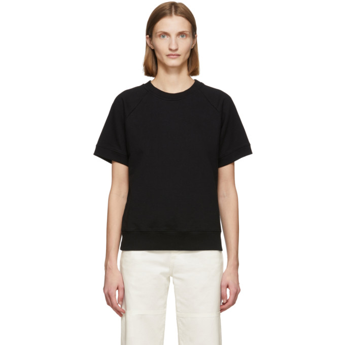 MM6 MAISON MARGIELA MM6 MAISON MARGIELA BLACK SHORT SLEEVE SWEATSHIRT