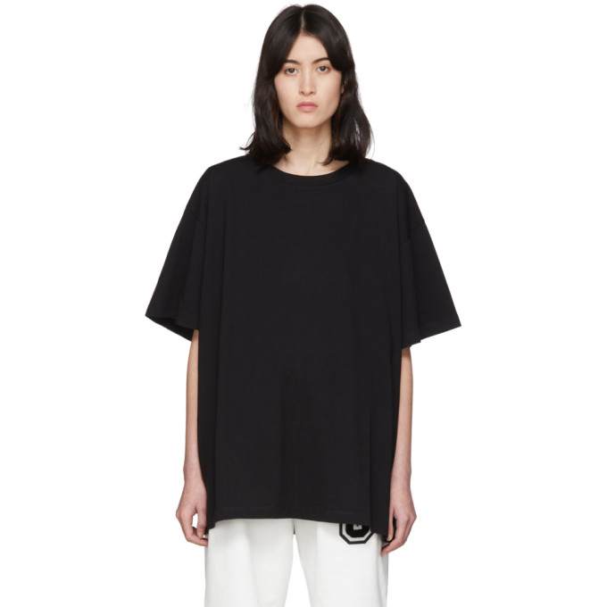 Mm6 Maison Margiela Black Back Patch T-shirt In 900 Black